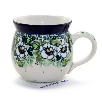 Kubek czeski beczułka 0,35L dek. U4749X Zielone anemony